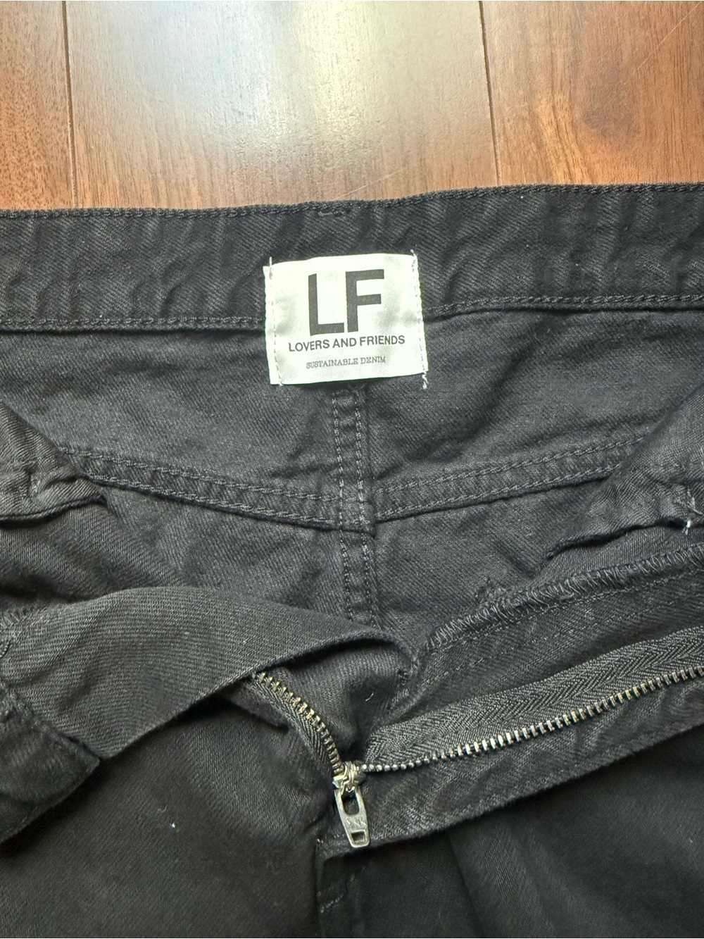Lovers + Friends Black Denim High-Waisted Cut Off Distressed Shorts / Size 25 - Picture 6 of 8